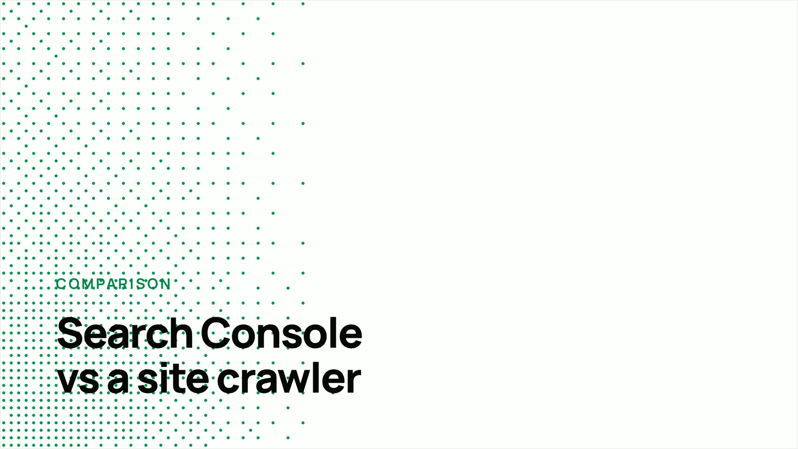 A side-by-side comparison of what a search console reports and what a site crawler inspects